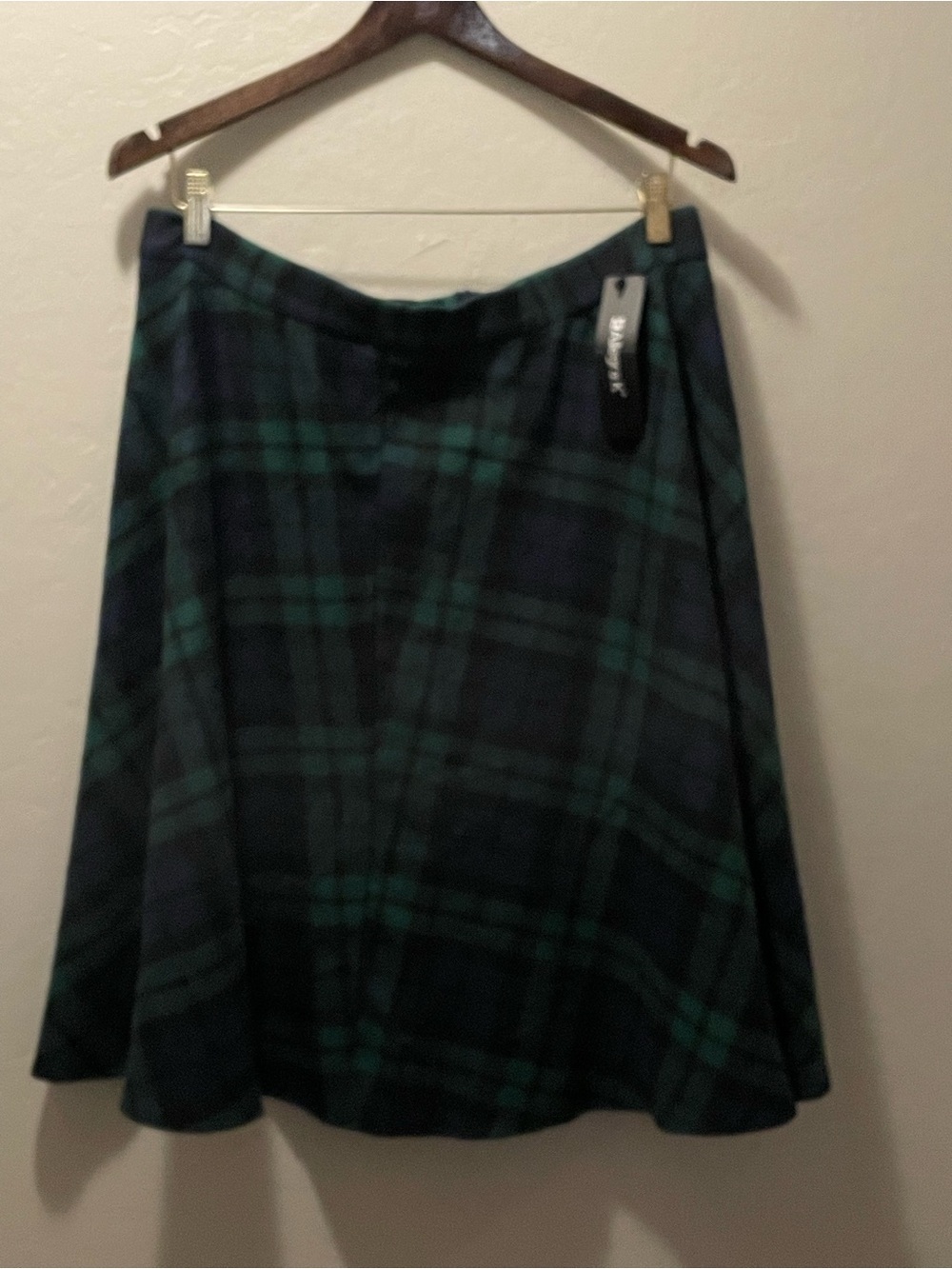 Allegra K Women's Blackwatch Plaid A-Line Skirt - Green/Black Brand New size XL